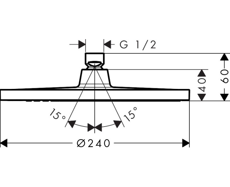 Dušas galva Hansgrohe Crometta S 240 1jet, d=240 mm, hroms