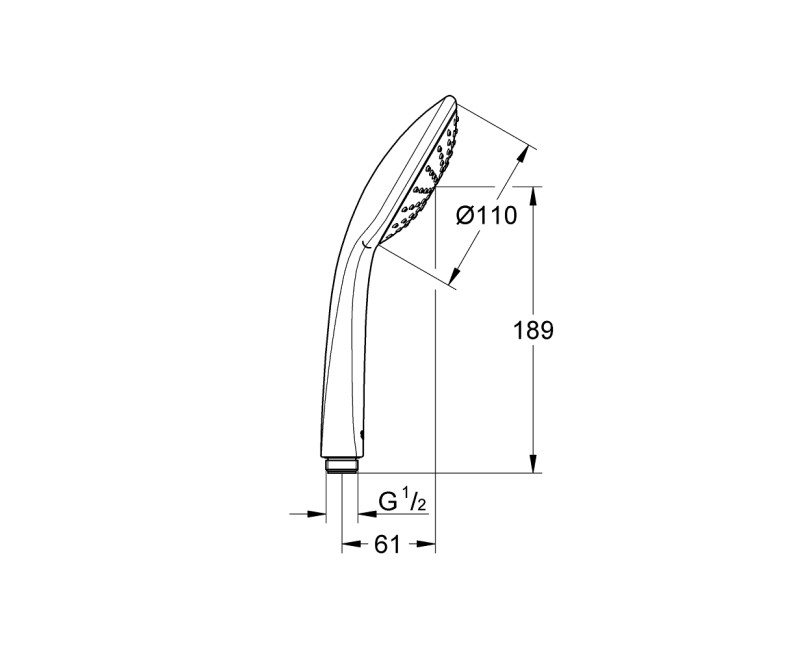 Dušas klausule Grohe Euphoria 110 Mono I, d=110 mm, hroms