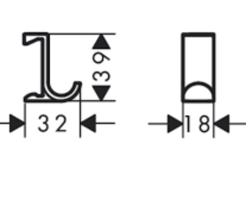 Крючок Hansgrohe WallStoris, узкий, белый матовый