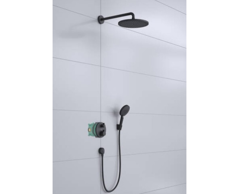 Душевая система Hansgrohe Pulsify 260 2 jet с термостатом ShowerTablet Select 400, матовый черный