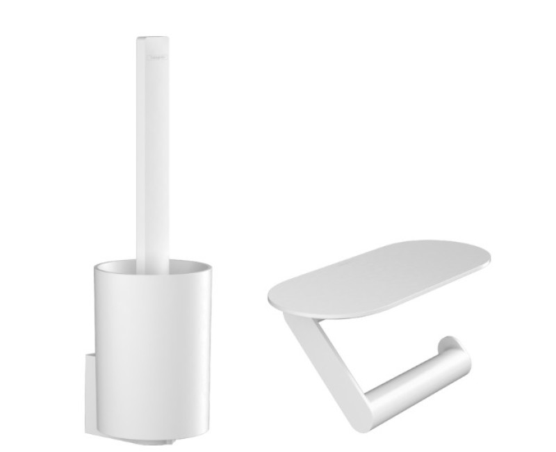 Vannas istabas aksesuāri Hansgrohe WallStoris, 2 piederumi, komplekts matēts balts