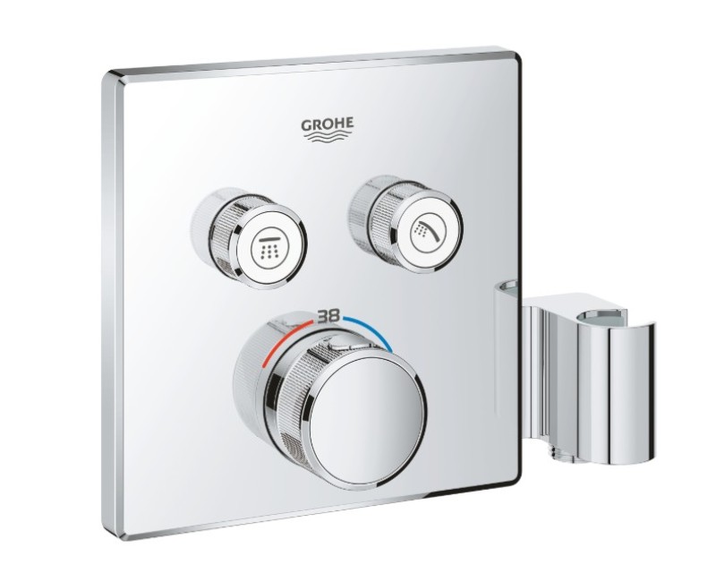 Vannas / Dušas maisītājs Grohe SmartControl virsapmetuma daļa, ar 2 izejām, ar dušas turētāju, hroms