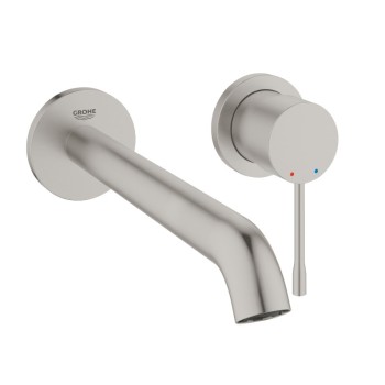 Vannas istabas izlietnes maisītājs Grohe Essence VA daļa, 2 caurumu, iztece 230 mm, no sienas, supersteel