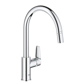 Смеситель для кухни Grohe с выдвижным душем BauEdge, хром