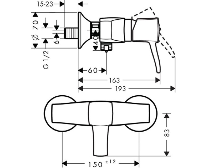 Dušas maisītājs Hansgrohe Metropol Classic, hroms