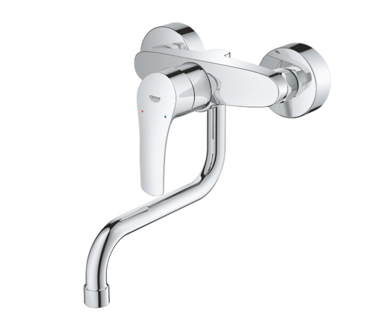 Смеситель для кухни Grohe Eurosmart, излив 216 мм, настенный, хром