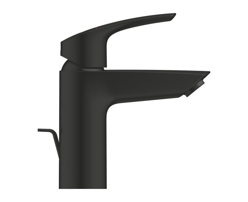 Смеситель для раковины для ванной Grohe Eurosmart S, с выдвижным механизмом, черный матовый