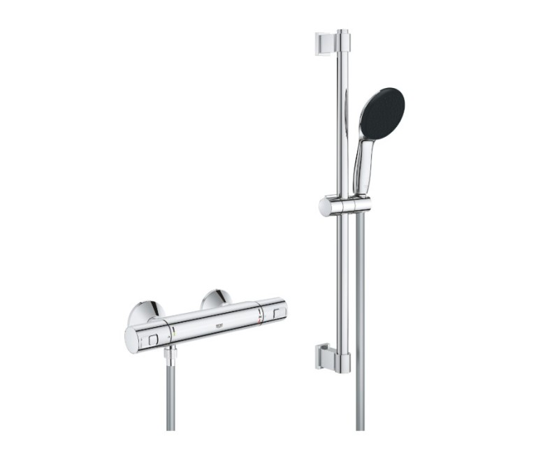 Dušas maisītājs Grohe ar termostatu un rokas dušas komplektu Precision Start, hroms