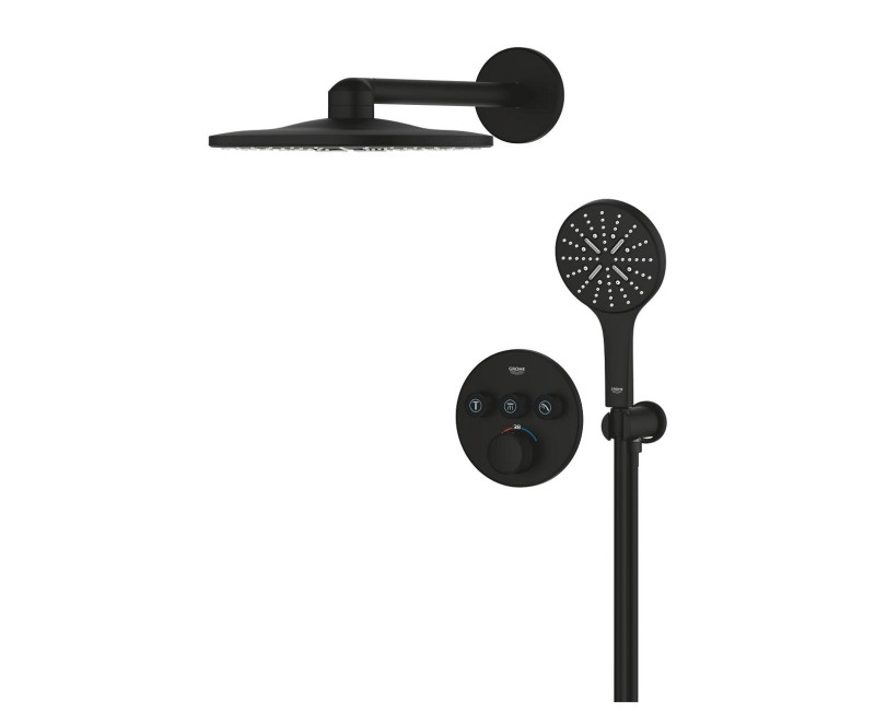 Душевая система Grohe SmartControl Rainshower SmartActive 310, встраиваемая, 3 режима, черный