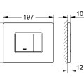 Кнопка для монтажной рамы Grohe Skate Cosmo duo, 197x156 мм, горизонтальная, нержавеющая сталь