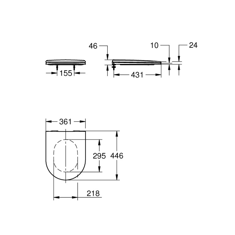 Крышка для Унитазa Grohe Essence, QR/SC, белый Крышка для Унитазa Grohe Essence, QR/SC, белый
