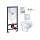 Komplekts Grohe BauCeramic Rimless WC+rāmis Rapid SL+poga Cosmo, 395896000 Komplekts Grohe BauCeramic Rimless WC+rāmis Rapid SL+poga Cosmo, 395896000