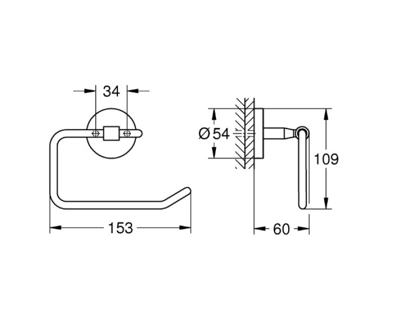 Держатель для туалетной бумаги Grohe BauCosmopolitan, хром