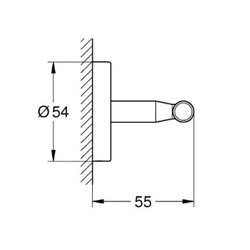 Крючок для ванной Grohe BauCosmopolitan, хром