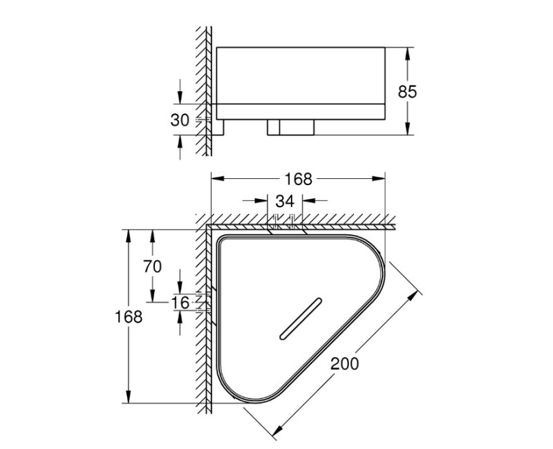 Полка для ванной Grohe Selection, матовый твердый графит