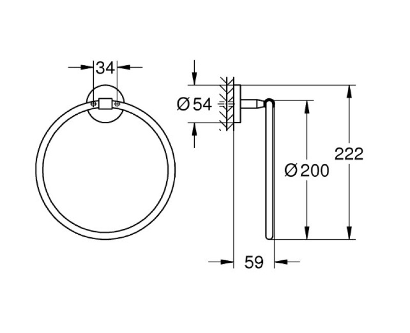 Полотенцедержатель Grohe Start Cosmo, хром