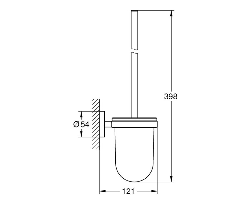 Tualertes poda birste Grohe Start, matēta melna