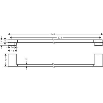 Dvieļu turētājs Hansgrohe AddStoris, 648 mm, matēts melns