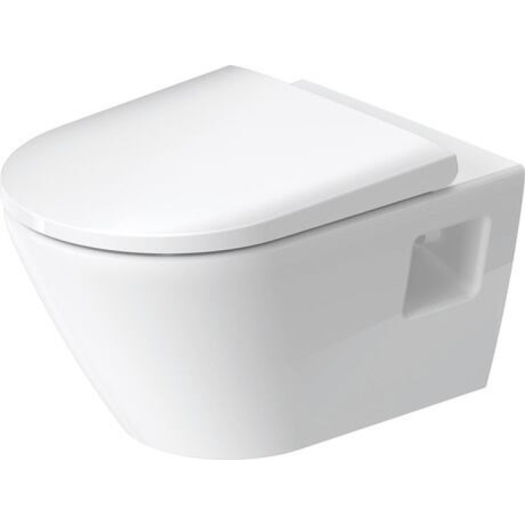 Подвесной унитазDuravit D-Neo Compact Rimless 370 x 540 мм, с крышкой, белый Подвесной унитазDuravit D-Neo Compact Rimless 370 x 540 мм, с крышкой, белый