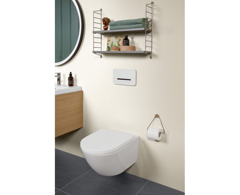Piekaramais tualetes pods Villeroy & Boch Subway 3.0 Rimless, 370x560 mm, bez vāka, TwistFlush, SupraFix, balts CP