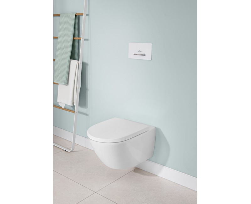 Piekaramais tualetes pods Villeroy & Boch Subway 3.0 Rimless, 370x560 mm, bez vāka, TwistFlush, SupraFix, balts CP