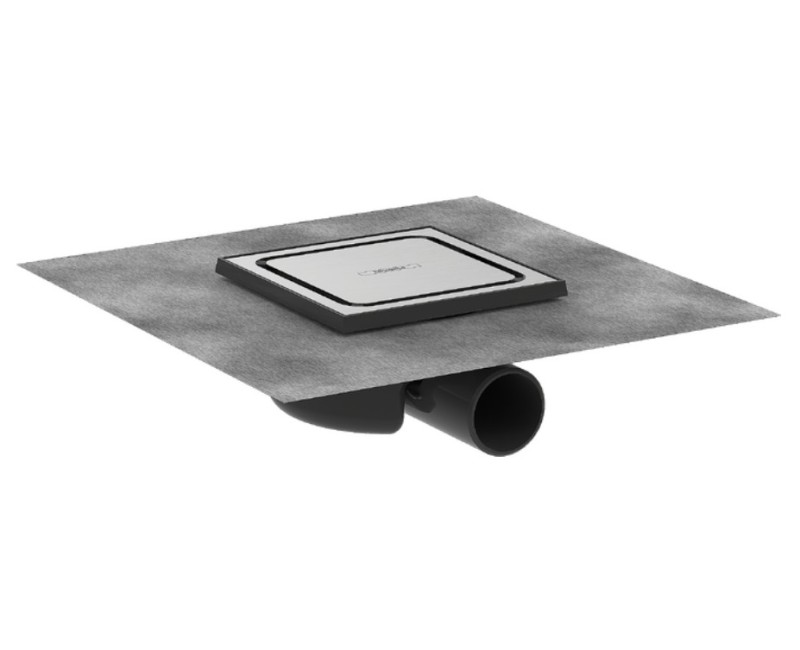 Dušas traps Hansgrohe RainDrain Spot, 150x150 mm, horizontāls, brushed stainless steel