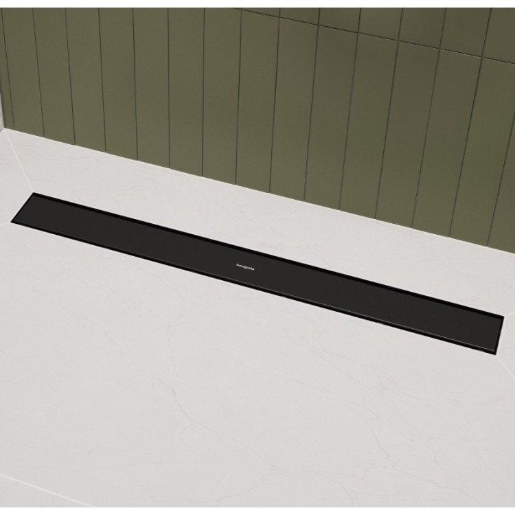 Dušas kanāls Hansgrohe RainDrain Go, 900 mm, flīzējams, matēts melns Dušas kanāls Hansgrohe RainDrain Go, 900 mm, flīzējams, matēts melns