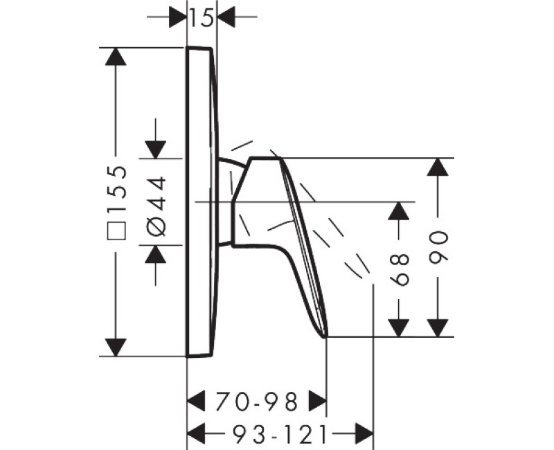 Dušas maisītājs Hansgrohe Logis virsapmetuma daļa, hroms