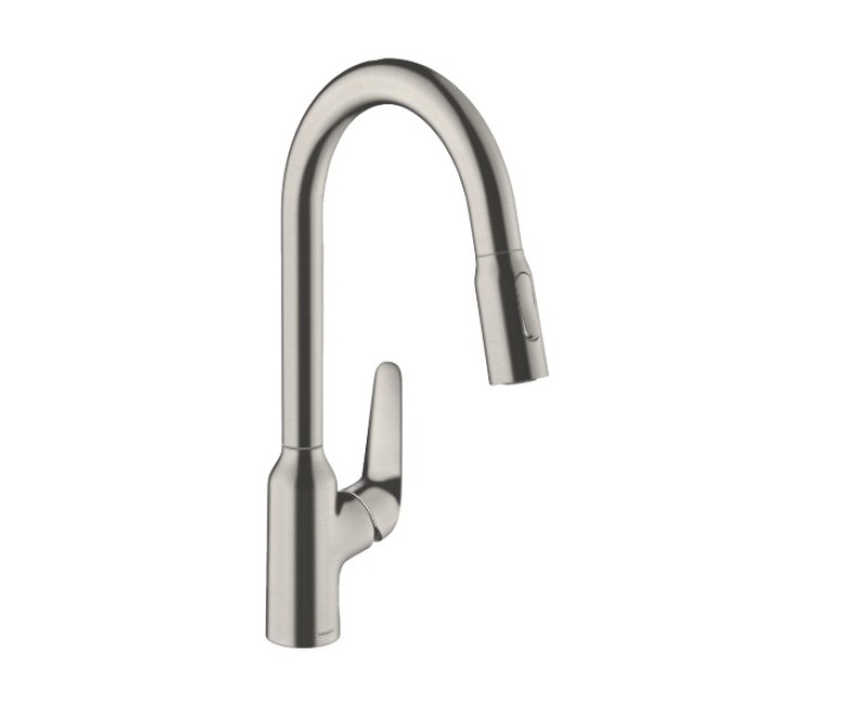 Смеситель для кухонной мойки Hansgrohe Talis M54 210 1jet, с выдвижной головкой, нержавеющая сталь