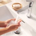 Смеситель для раковины Hansgrohe Rebris S 110, с выдвижным механизмом, черный матовый