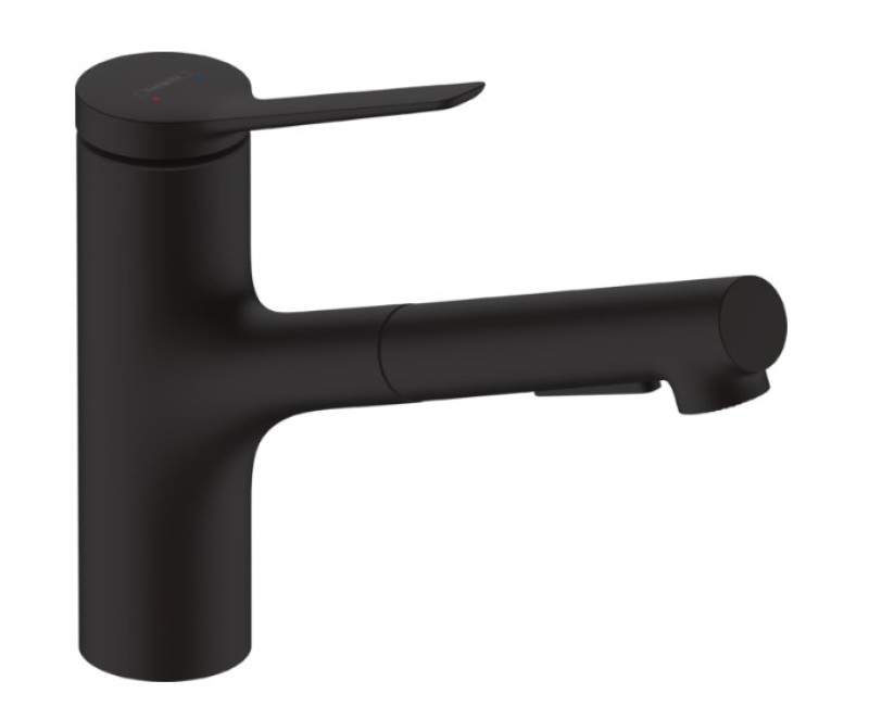 Смеситель для кухонной мойки Hansgrohe Zesis M33-150 2jet, с выдвижной головкой, оптика из нержавеющей стали