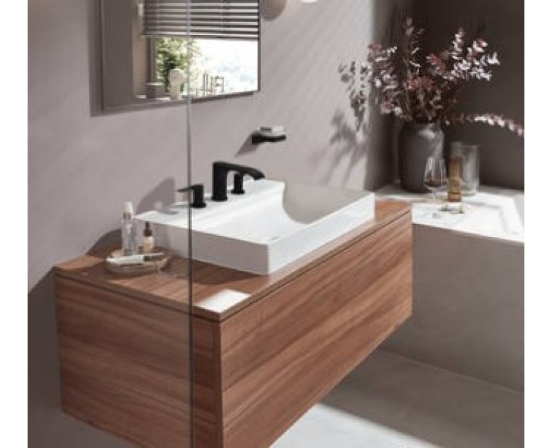 Izlietnes maisītājs Hansgrohe Vivenis 90, ar pop-up, 3 caurumu, uz virsmas, matēts melns