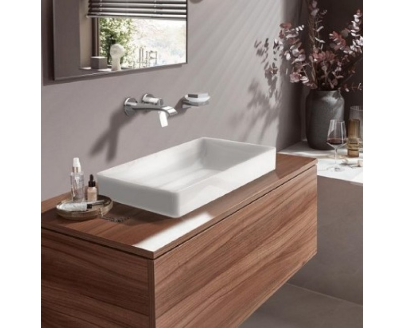 Смеситель для раковины Hansgrohe Vivenis накладная часть, 2 отверстия, выпуск 195 мм, со стены, матовый