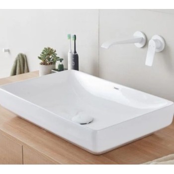 Смеситель для раковины Hansgrohe Vivenis накладная часть, 2 отверстия, выпуск 195 мм, со стены, матовый