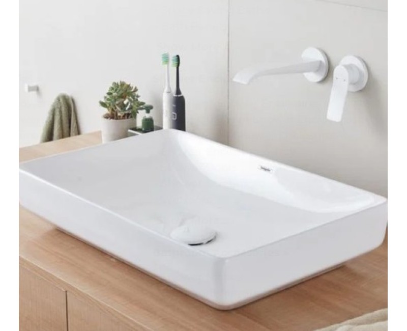 Смеситель для раковины Hansgrohe Vivenis накладная часть, 2 отверстия, выпуск 195 мм, со стены, матовый