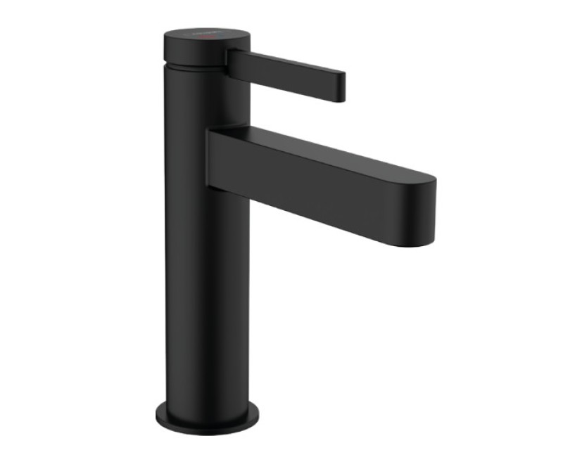 Izlietnes maisītājs Hansgrohe Finoris 110 CoolStart, ar push-open, matēts melns