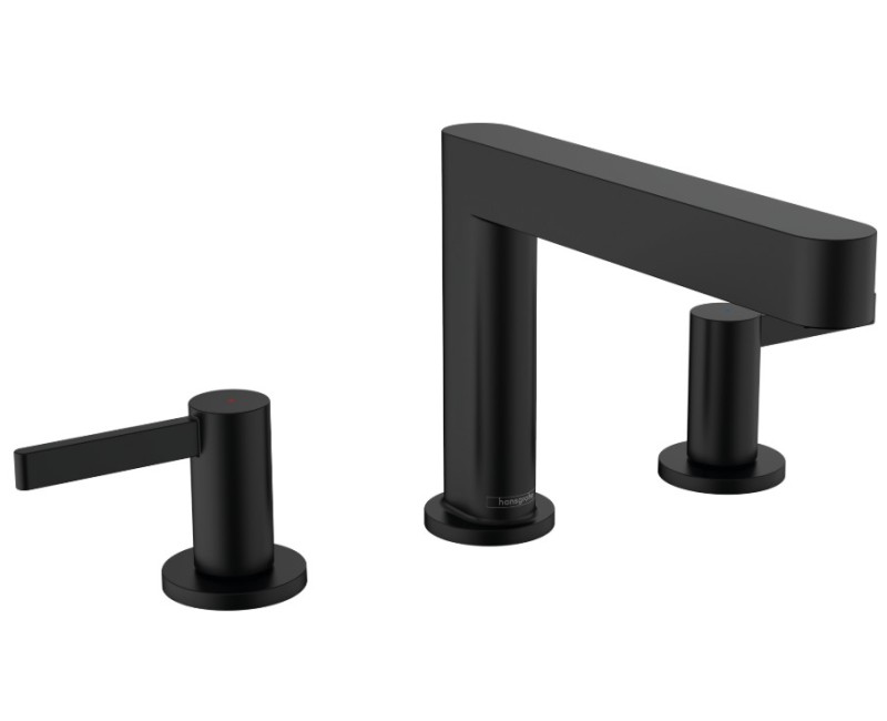 Izlietnes maisītājs Hansgrohe Finoris 110, 3 caurumu, uz  virsmas, ar push-open, matēts melns