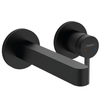 Vannas istabas izlietnes maisītājs Hansgrohe Finoris virsapmetuma daļa, 2 caurumu, no sienas, iztece 165 mm, matēt