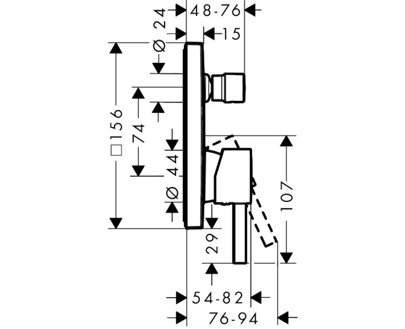 Смеситель для ванны Hansgrohe Finoris верхняя часть, матовый черный