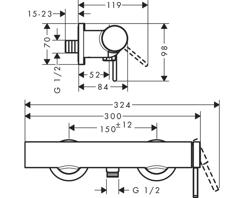 Смеситель для душа Hansgrohe Finoris, хром