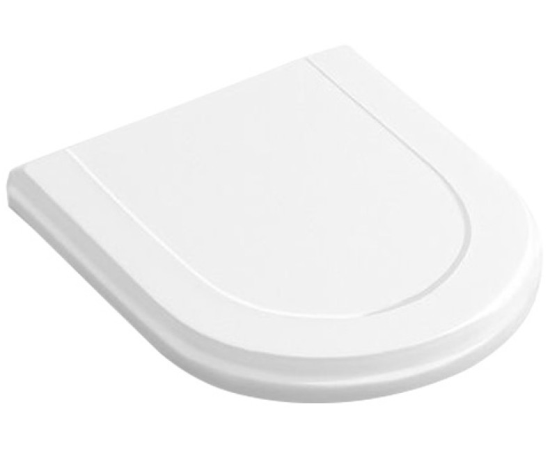 Poda vāks Villeroy & Boch Hommage, Soft Close/QR, balts/nerūsējošais tērauds