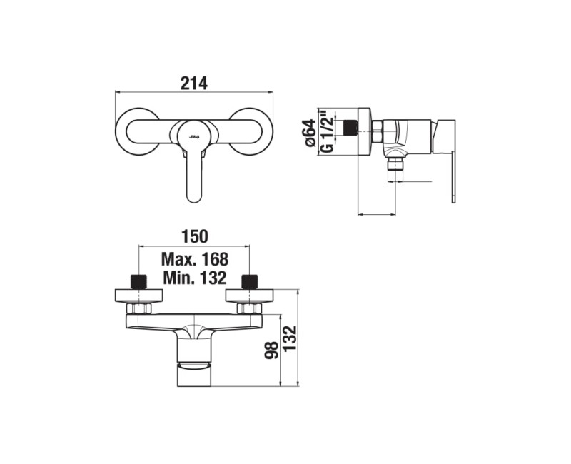 Dušas maisītājs Jika  Lyra Smart, hroms