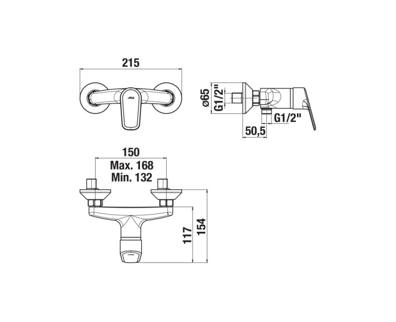 Смеситель для душа Jika Talas Trendy, хром