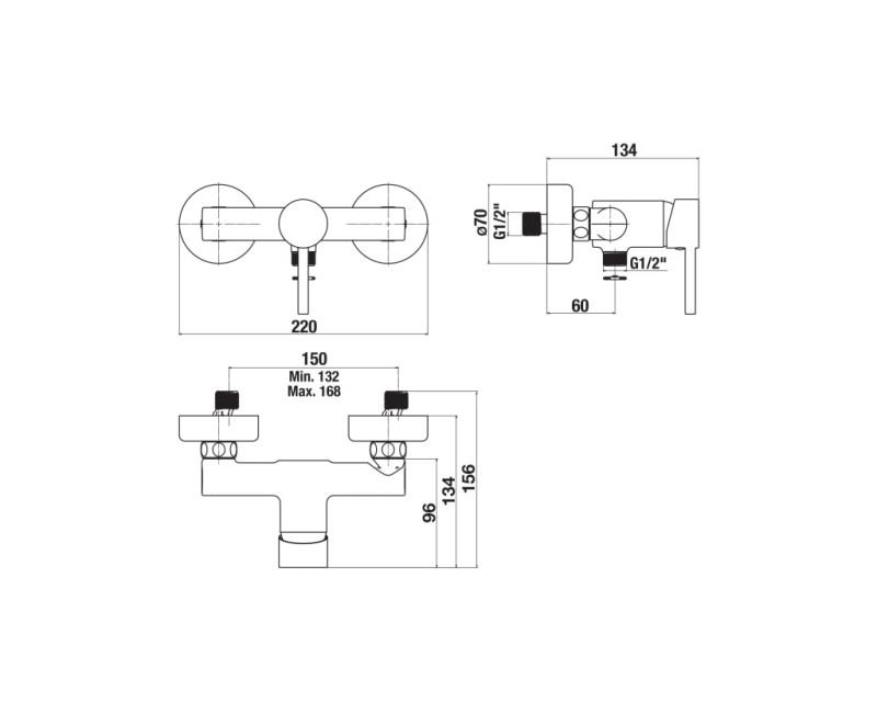 Смеситель для душа Jika Mio, матовый черный