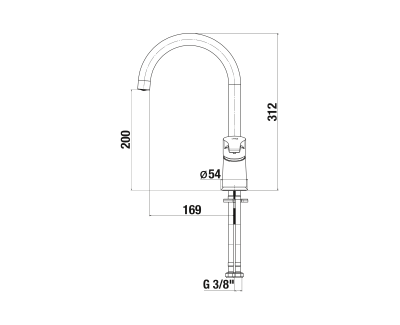 Смеситель кухонный Jika Cube, хром