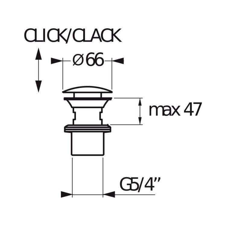 Излив для мойки Jika Click-Clack хромированный с переливом Излив для мойки Jika Click-Clack хромированный с переливом