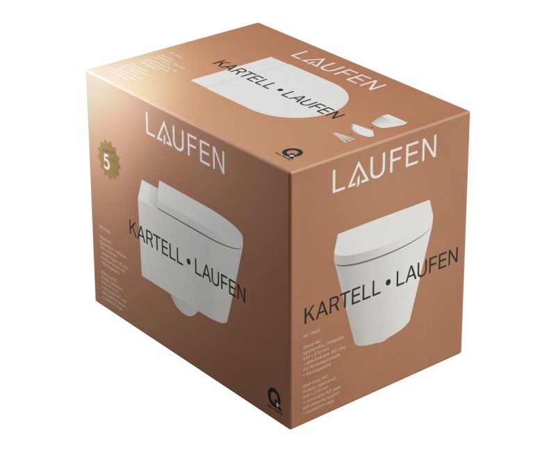 Подвесной унитаз Laufen Kartell Rimless, 370x545 мм, белый