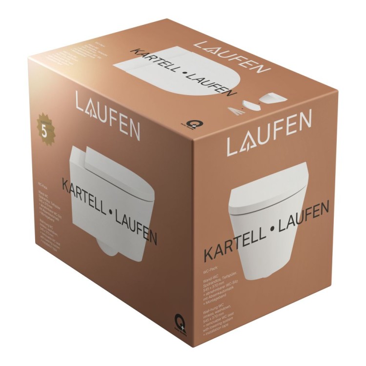 Подвесной унитаз Laufen Kartell Rimless NEW, 370x545 мм, Без крышки белый LCC Подвесной унитаз Laufen Kartell Rimless NEW, 370x545 мм, Без крышки белый LCC