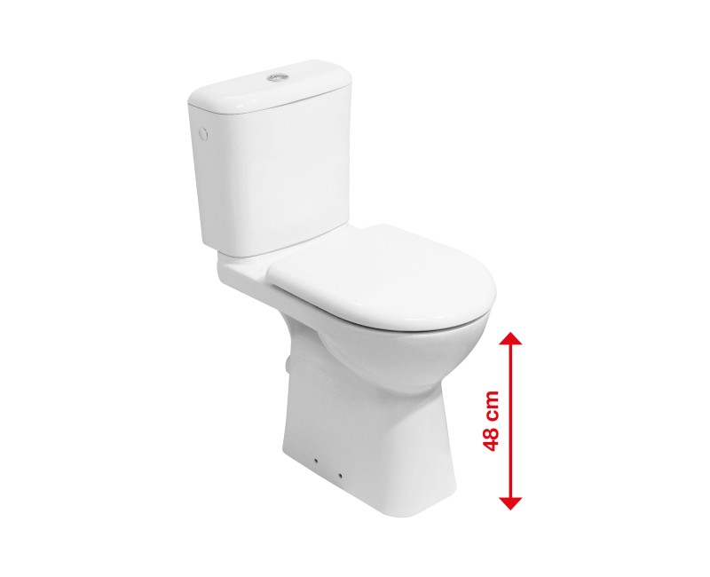 Основание унитаза Jika Deep, 360x670 мм, выпуск горизонтальный, приподнятый 480 мм, белый