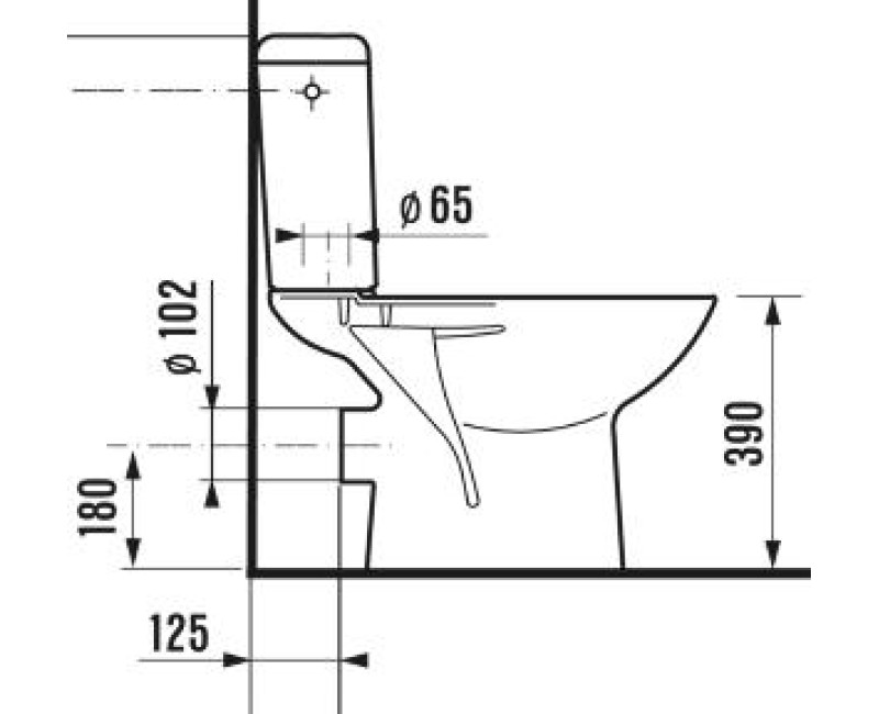 Унитаз Jika Zeta, 355x645 мм, слив горизонтальный, вход снизу, белый